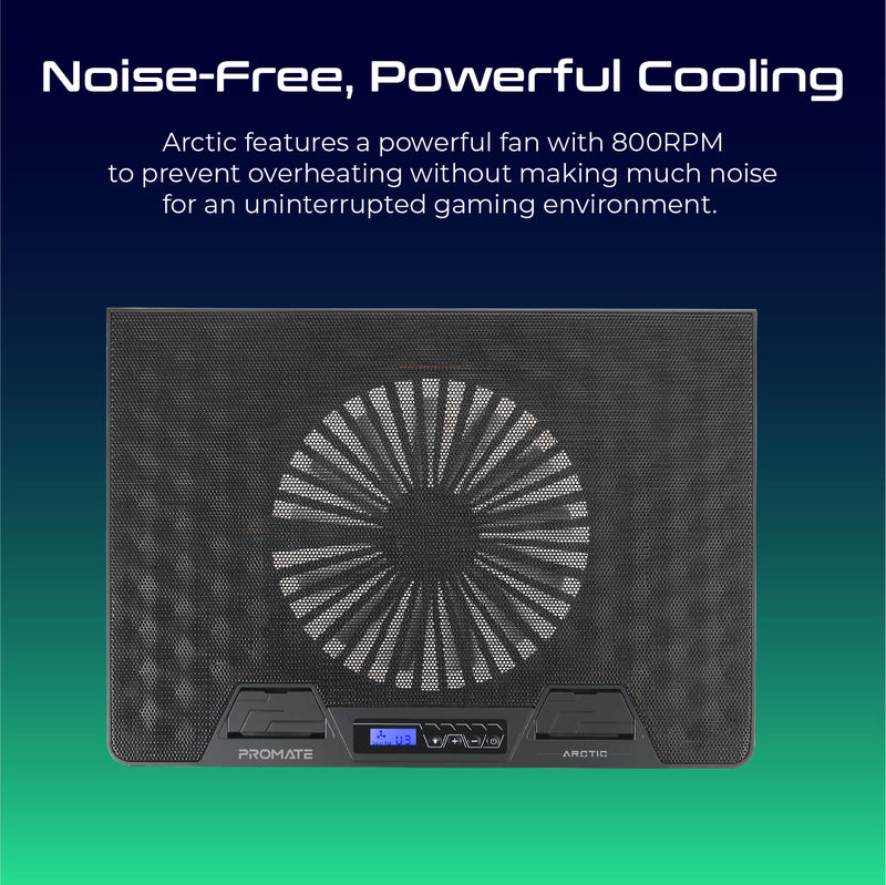 Promate Cooling Pad RGB with Multi‐Height Adjustment (GLARE)