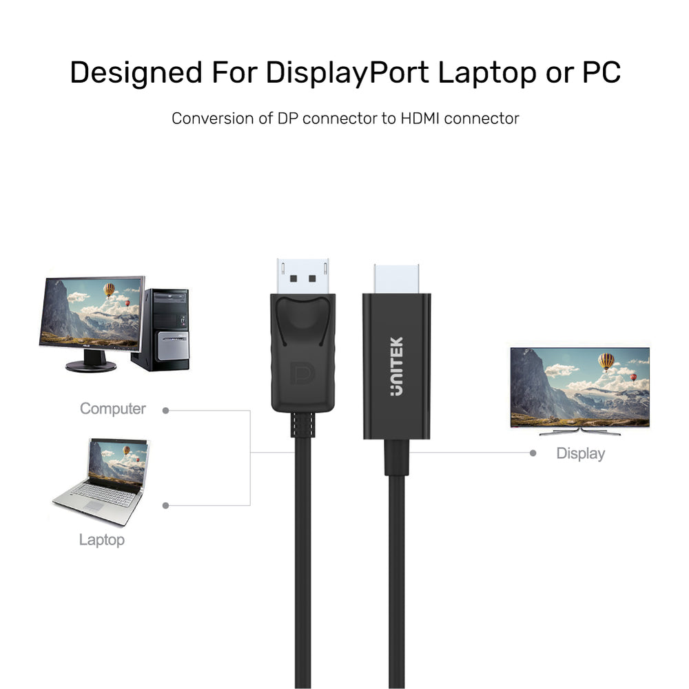 Converter Display Port to HDMI Male Unitek (Y-5118CA)