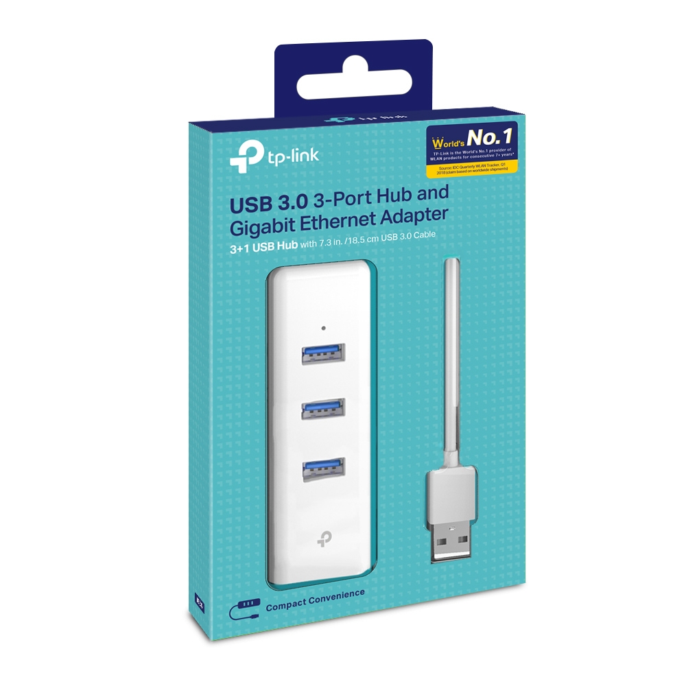 TP-Link Network Adapter USB 3.0 3-PORT HUB & Gigabit Ethernet (UE330)