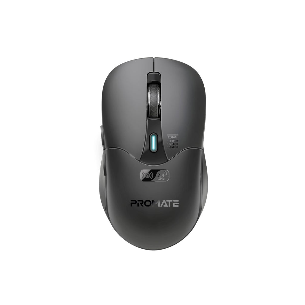 Promate Dual Mode Rechargeable Wireless Mouse with BT & RF Connectivity KEN.WHITE