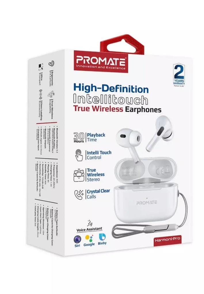 Promate Earphone Bluetooth (HARMONI-PRO.WHITE)