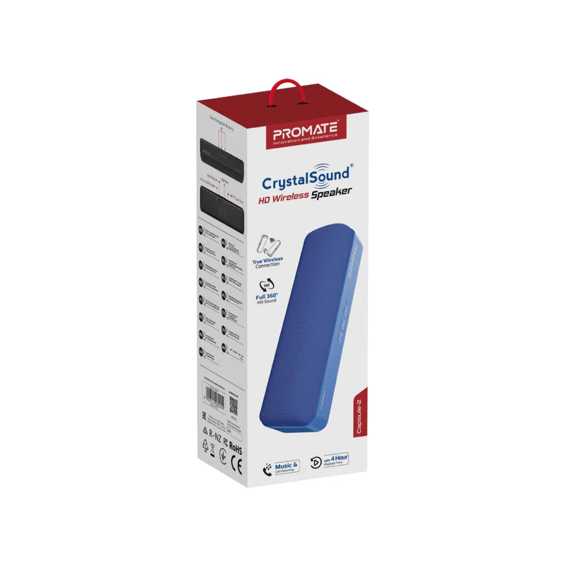 Promate CrystalSound® HD Wireless Speaker (CAPSULE-2.BLUE)