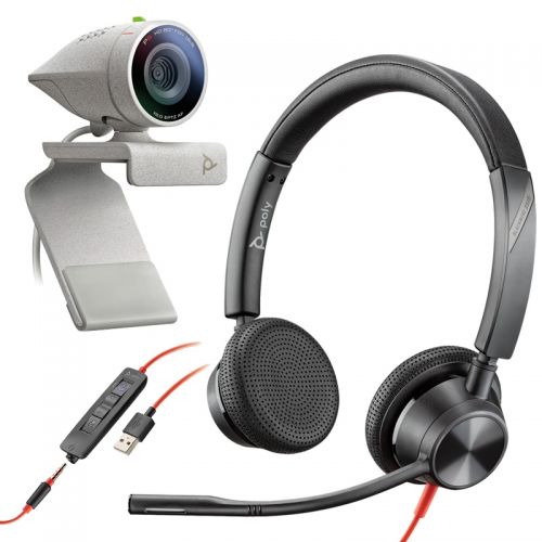 Headset Poly Studio P5 4K Webcam with Poly Blackwire C3325 Headset Bundle