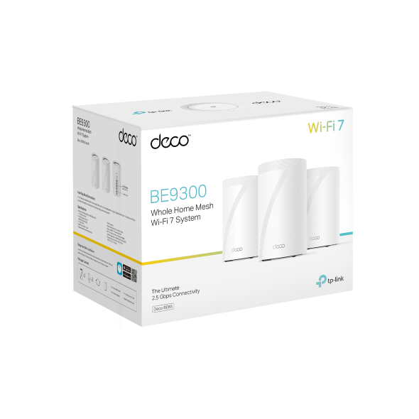 TP-Link BE9300 Whole Home Mesh Wi-Fi 7 System (BE65 (3-Pack))