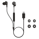 Philips wired in-ear headphones with mic (TAE5008BK/00) USB-C, 3-button in-line remote, Powerful Bass,10mm, 1.2m cable,  Silicone ear tip, Black