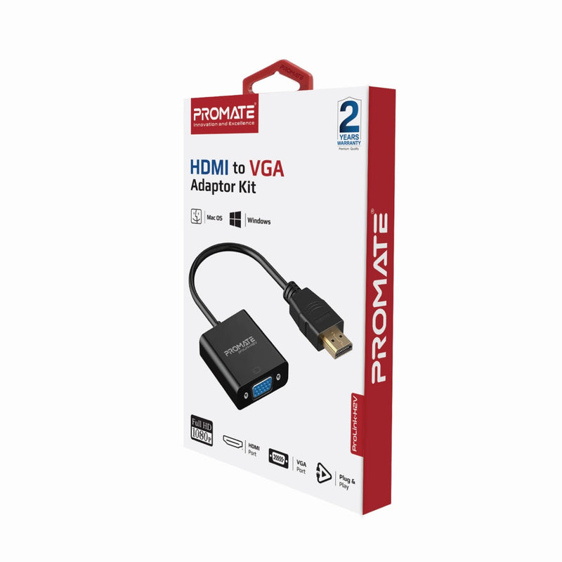 Promate Converter HDMI to VGA  Black (PROLINK-H2V.BLACK)