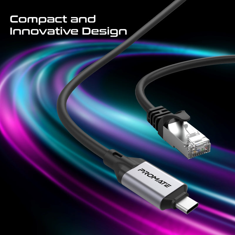 Promate High-Speed USB-C to Gigabit Ethernet Cable (Clink-RJ45)