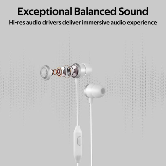 Promate Metallic HiFi Stereo In-Ear Wired Earphones (INGOT.SILVER)