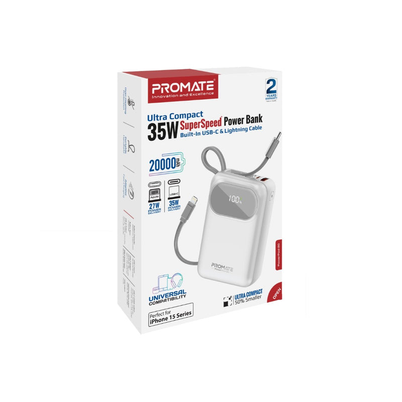 Promate Mobile Charger POWERPOD-20 WHITE