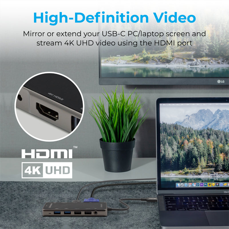 Promate PrimeHub Pro (USB-C, USB3.0, USB2.0, VGA, HDMI, Ethernet)