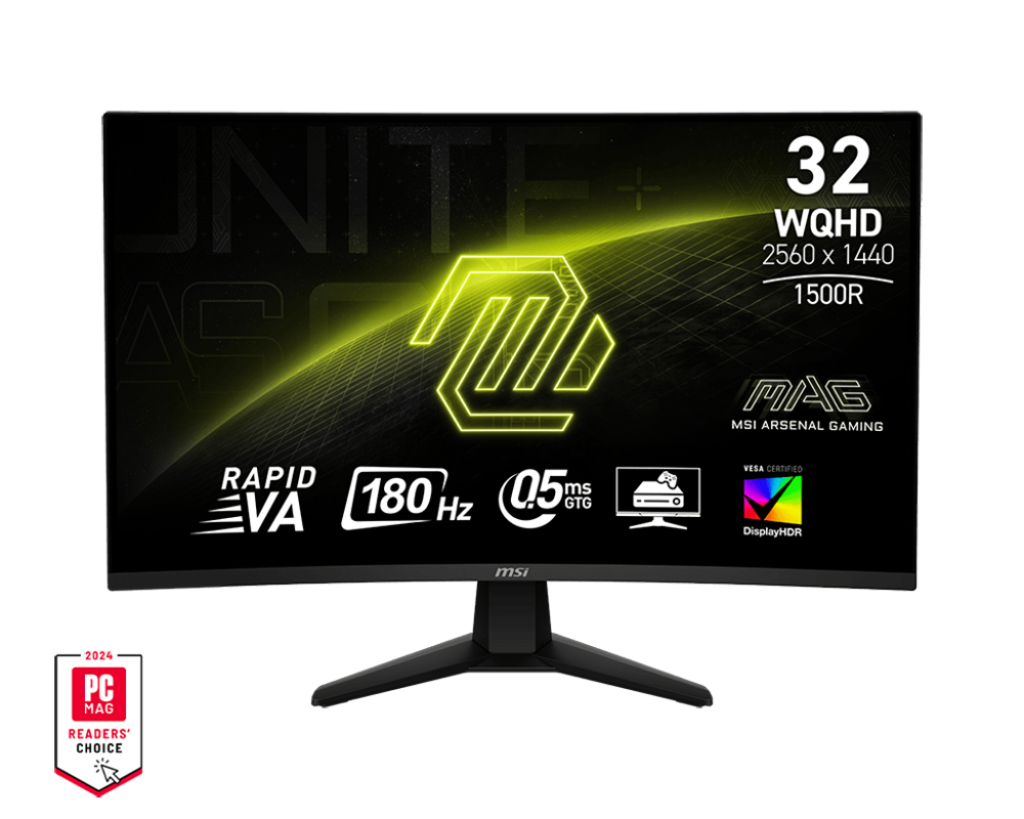 Monitor Curve Led MSI 32" WQHD, 1500R, 180Hz ,HDR400 (MAG 32CQ6F)