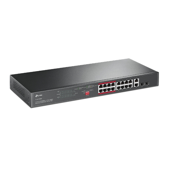 TP-Link Switch 16Port 10/100 + 2-Port Gigabit Unmanaged PoE Switch (TL-SL1218MP)