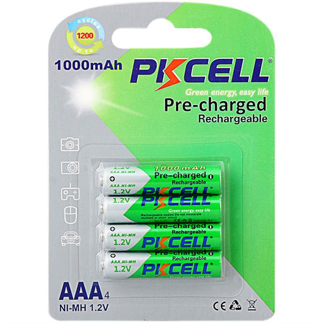 PKCELL NI-MH RTU Rechargeable Battery AAA 1000mAh, 4pc/card