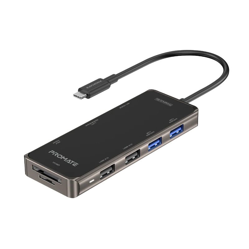 Promate Compact Multiport USB-C Hub with 100W Power Delivery PRIMEHUB-GO