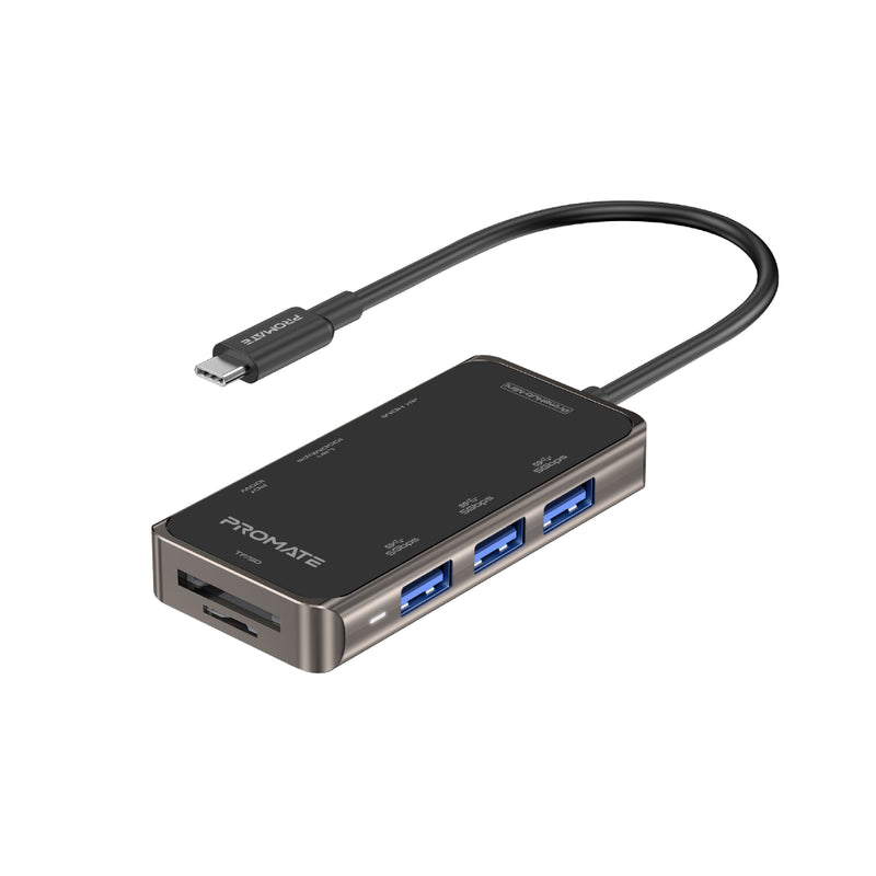 Promate Ultra-Compact USB-C Hub with 100W Power Delivery PRIMEHUB-MINI
