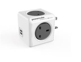 Allocacoc PowerCube Original USB SURGE UK; GREY (7220GY/UKOUPC)