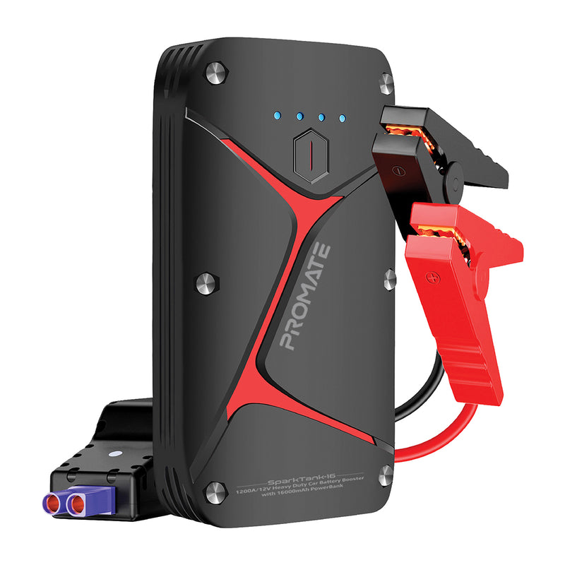 Promate 1200A/12V Heavy Duty Car Battery Booster with 16000mAh PowerBank (SPARKTANK‐16)
