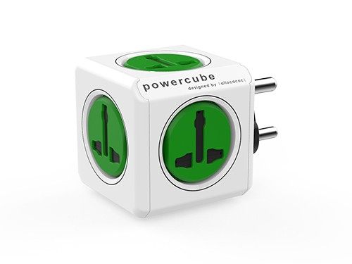 Allocacoc PowerCube Original Universal plug UK; GREEN (10501GN/UKPCOU)