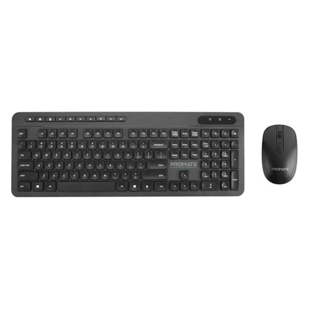 Promate Wireless Multimedia Keyboard & Mouse Combo (PROCOMBO-11.BK/EN)