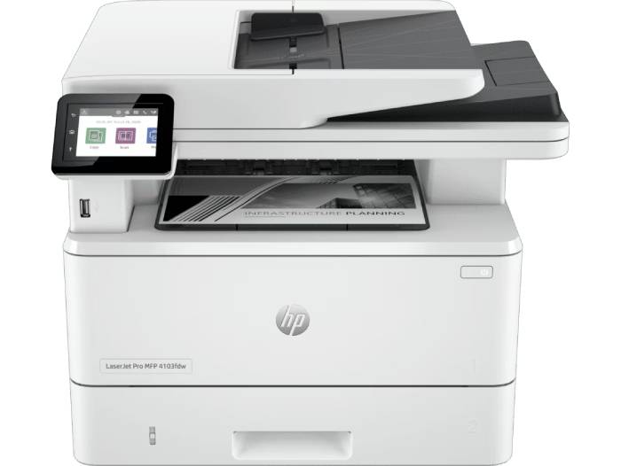 2Z629A HP Laserjet Pro MFP 4103FDW Monochrome Print/Copy/Scan/Fax Automatic Duplex Printing & Scanning Wifi & network Port