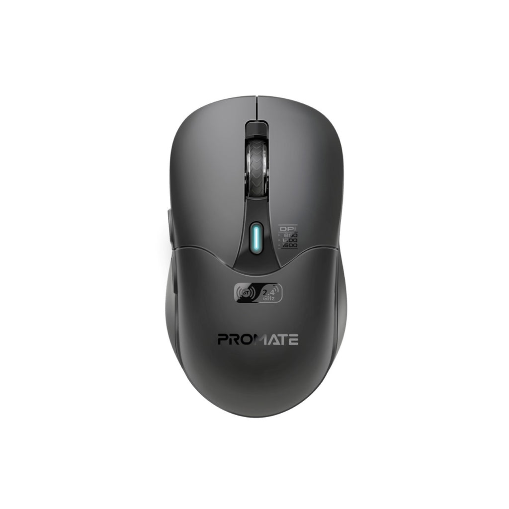 Promate Dual Mode Rechargeable Wireless Mouse with BT & RF Connectivity KEN.BLACK