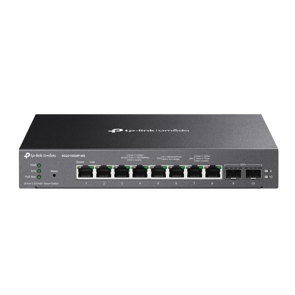 TP-Link Omada 8-Port 2.5GBASE-T and 2 Port 10GE SFP+ Smart Switch with 8-Port PoE+ TL-SG2210XMP-M2(UN)