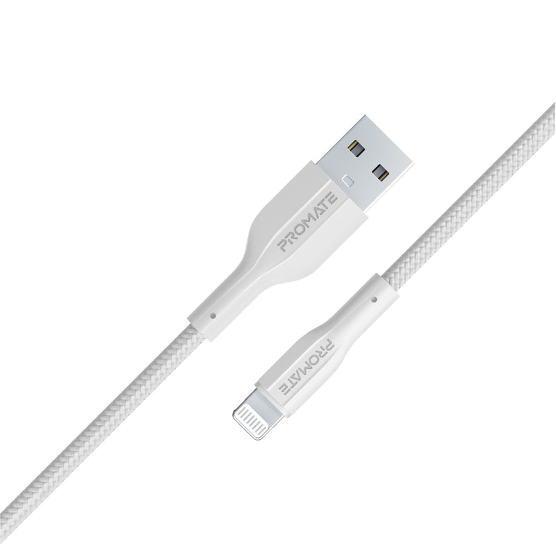 Promate High Tensile Strength Data & Charge Cable for Apple Devices (XCORD-AI.WHITE)