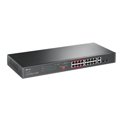 [NS-TP-TL-SL1218MP] TP-Link Switch 16Port 10/100 + 2-Port Gigabit Unmanaged PoE Switch (TL-SL1218MP)