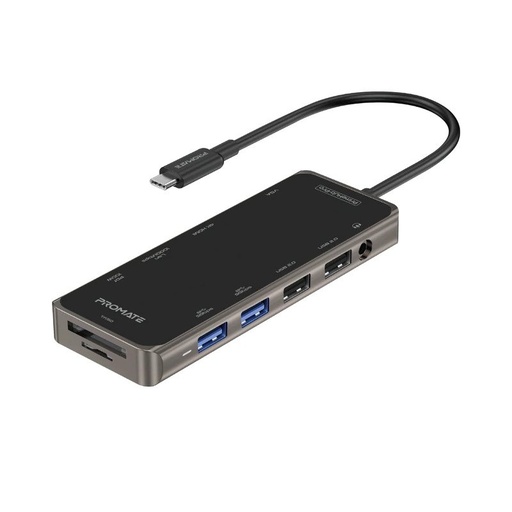 [PRO-HUB-PRIMEHUB-PRO] Promate PrimeHub Pro (USB-C, USB3.0, USB2.0, VGA, HDMI, Ethernet)