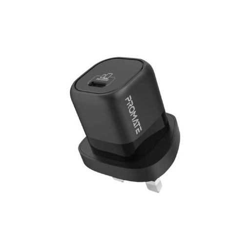 [PRO-CH-POWERPORT-25.UK-BK] Promate POWERPORT-25.UK-BK 25W Power Delivery USB-C Wall Charger