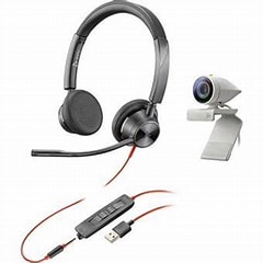 [HS-PL-C3225-P5] Headset Poly Studio P5 4K Webcam with Poly Blackwire C3325 Headset Bundle