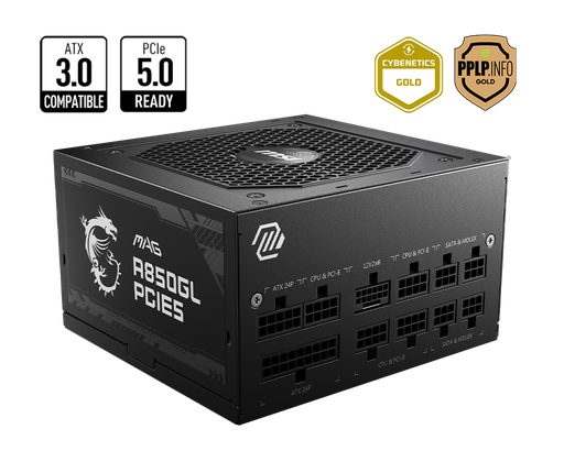 [PS-MSI-306-7ZP8A18-CE0] Power Supply MSI MAG A850GL PCIE5 850W 80 Plus PSU